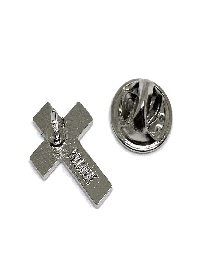 PinMaze Chaplain Silver Finish Lapel Pin - Religious Christian Latin Ornate Brooch - Image 2